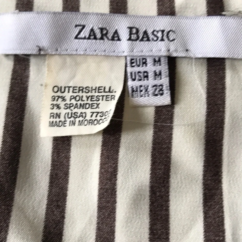 Zara Brown Striped Top M - Picture 5 of 5